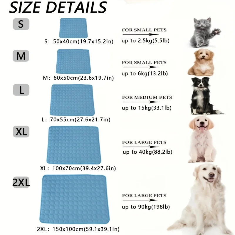 Pet Cooling Mat- Extra Large Dog Cooling Bed for Summer, Ideal for Small and Large Dogs, Durable Cat Blanket for Sofa, Ice Pad for Pets - Paws Solution pet cooling mat 2