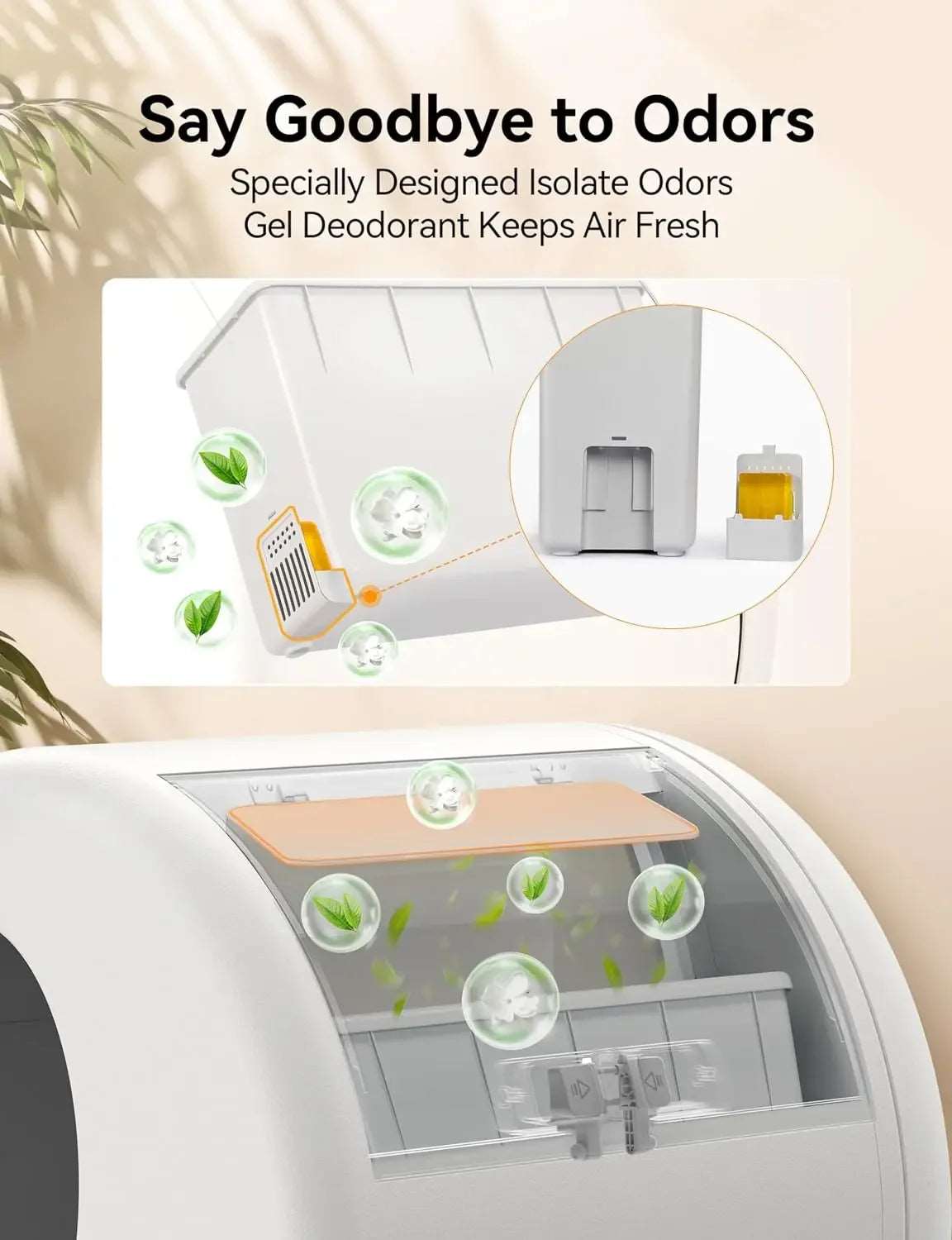 New Self-Cleaning Cat Litter Box,Extra Large Odor Isolation/APP Control Cat Litter Box with Odor Eliminator Mat Liner-New,USA