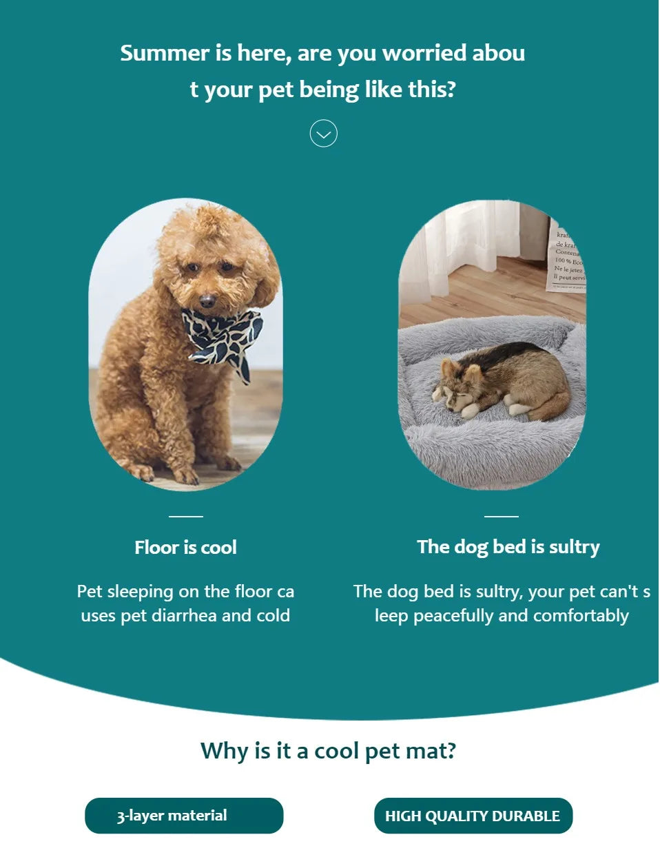 Pet Cooling Mat- Extra Large Dog Cooling Bed for Summer, Ideal for Small and Large Dogs, Durable Cat Blanket for Sofa, Ice Pad for Pets - Paws Solution pet cooling mat
