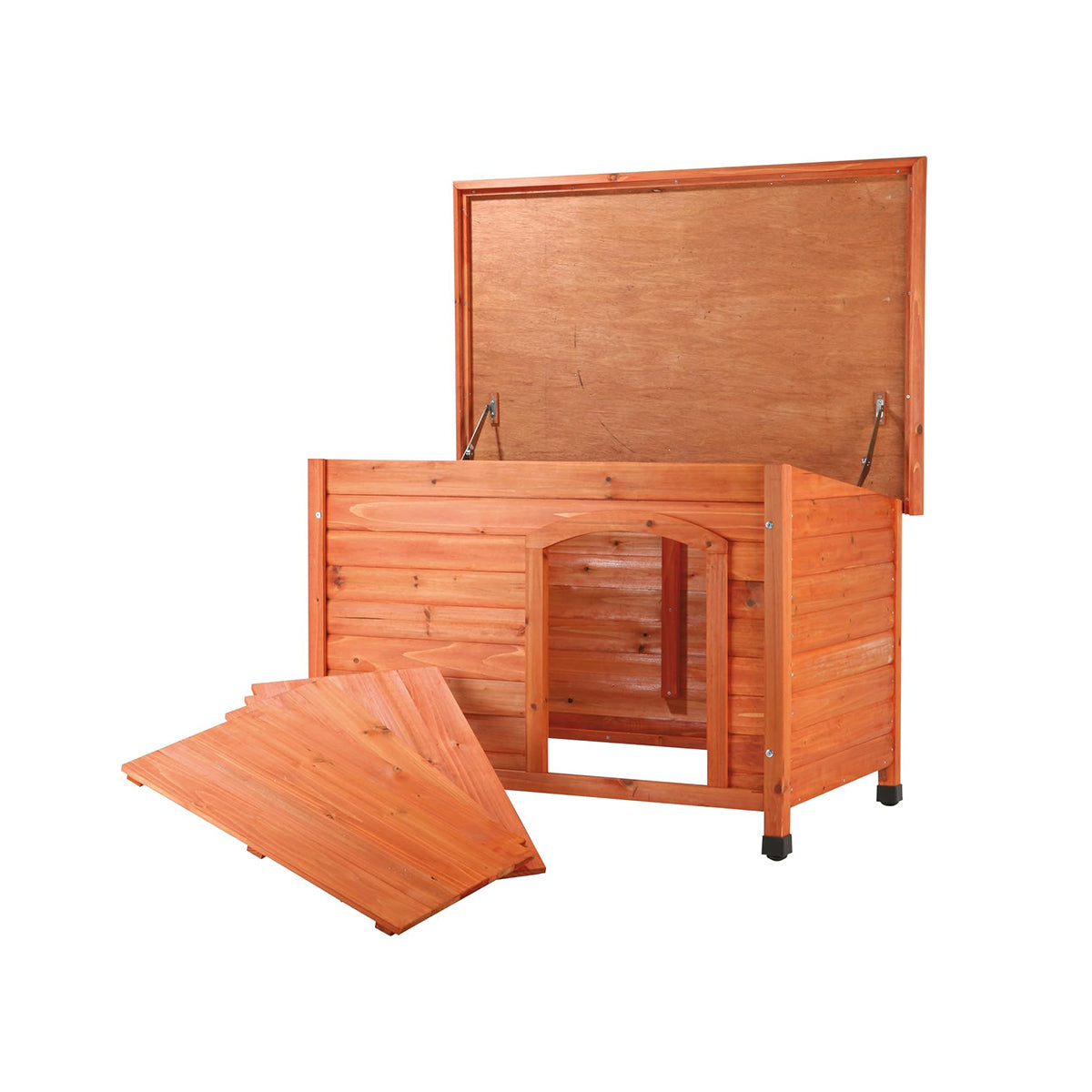 Large Glazed Pine Dog House: Indoor Kennel - Paws Solution