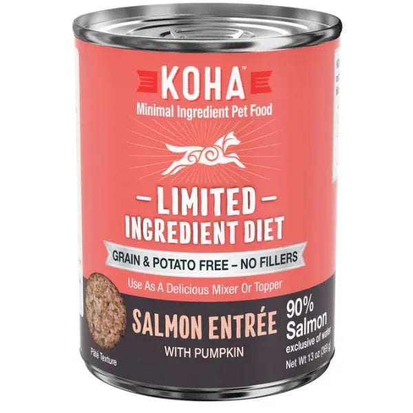 Koha Dog Limited Ingredient Grain Free 90% Salmon 13oz. (Case of 12) - Paws Solution