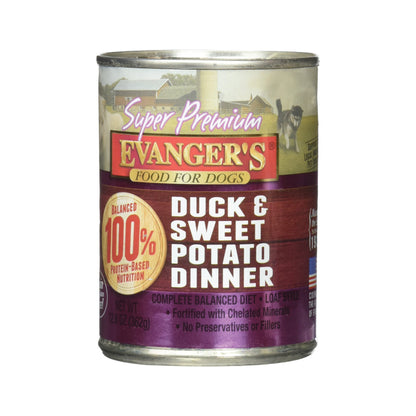 Evanger's Super Premium Wet Dog Food Duck & Fresh Sweet Potato 12.8oz. (Case of 12) - Paws Solution