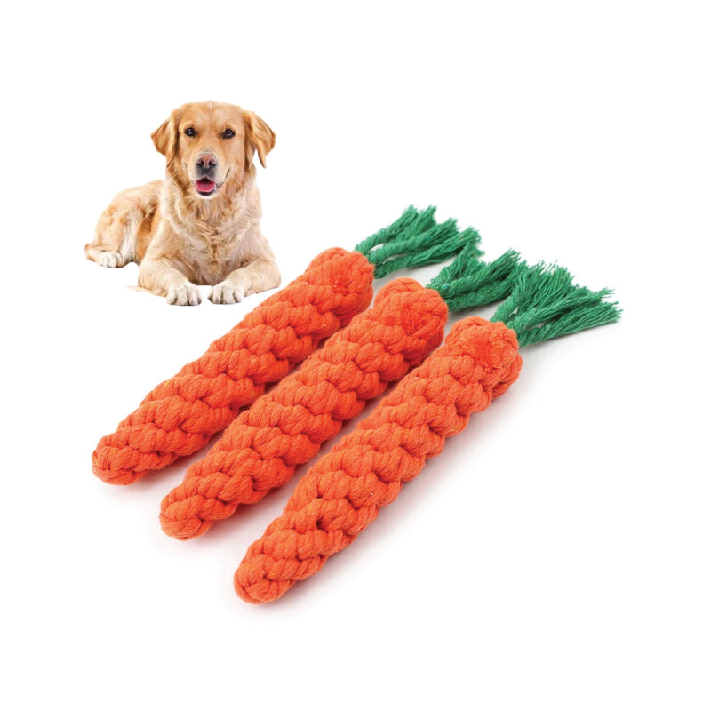 Dog Toy: Carrot Knot Rope Ball, Durable Chew Toy - Paws Solution