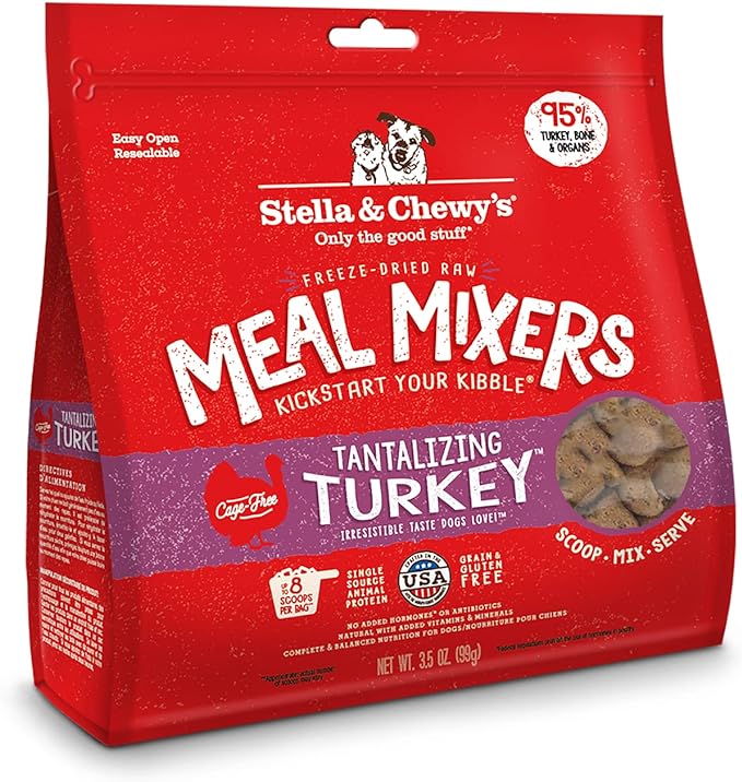 Stella And Chewys Freeze Dried Dog Food Mixers Turkey 8oz. - Paws Solution