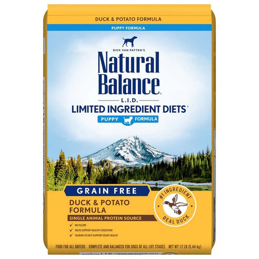 Natural Balance L.I.D. Puppy Dry Dog Food, Duck & Potato, 12 lb - Paws Solution