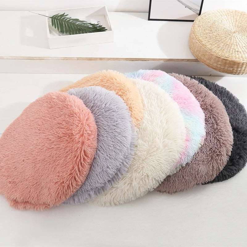 Round Dog Bed Mat Pet Sleeping Bed For Dog Cat Fluffy Plush Pets Cushion For Puppy Teddy Soft Warm Cat Basket Dog Accessories