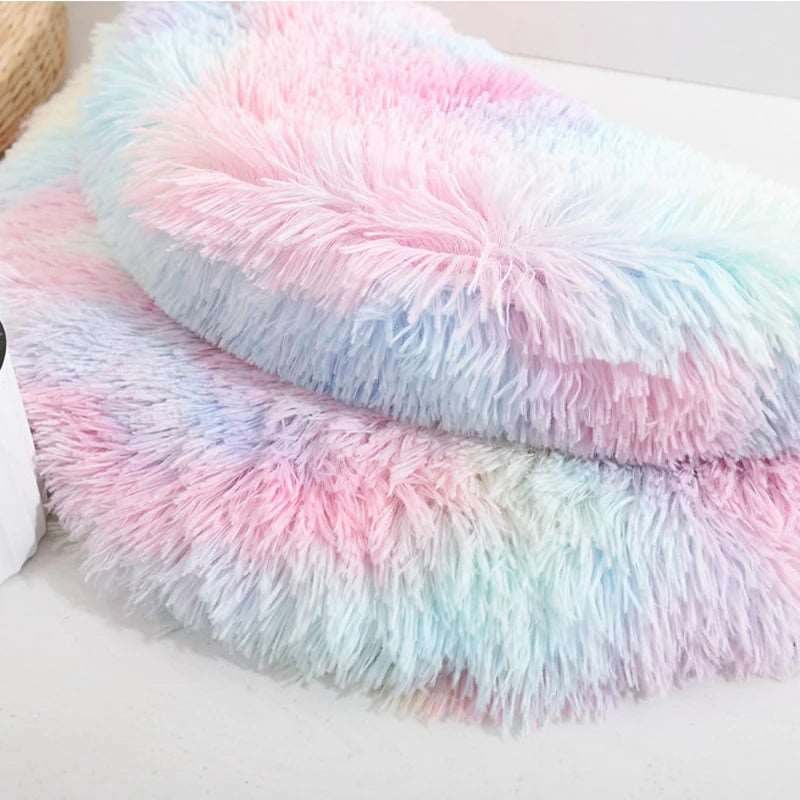 Round Dog Bed Mat Pet Sleeping Bed For Dog Cat Fluffy Plush Pets Cushion For Puppy Teddy Soft Warm Cat Basket Dog Accessories