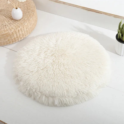 Round Dog Bed Mat: Fluffy Plush, Soft Warmth - Paws Solution