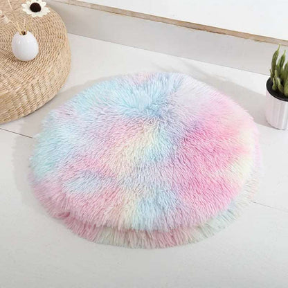 Round Dog Bed Mat Pet Sleeping Bed For Dog Cat Fluffy Plush Pets Cushion For Puppy Teddy Soft Warm Cat Basket Dog Accessories