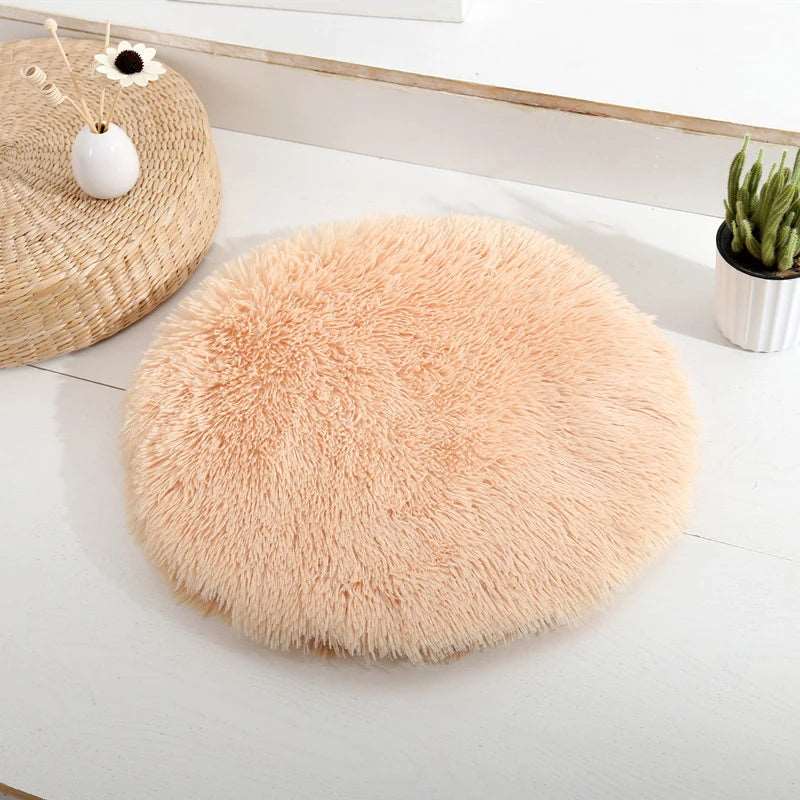 Round Dog Bed Mat Pet Sleeping Bed For Dog Cat Fluffy Plush Pets Cushion For Puppy Teddy Soft Warm Cat Basket Dog Accessories