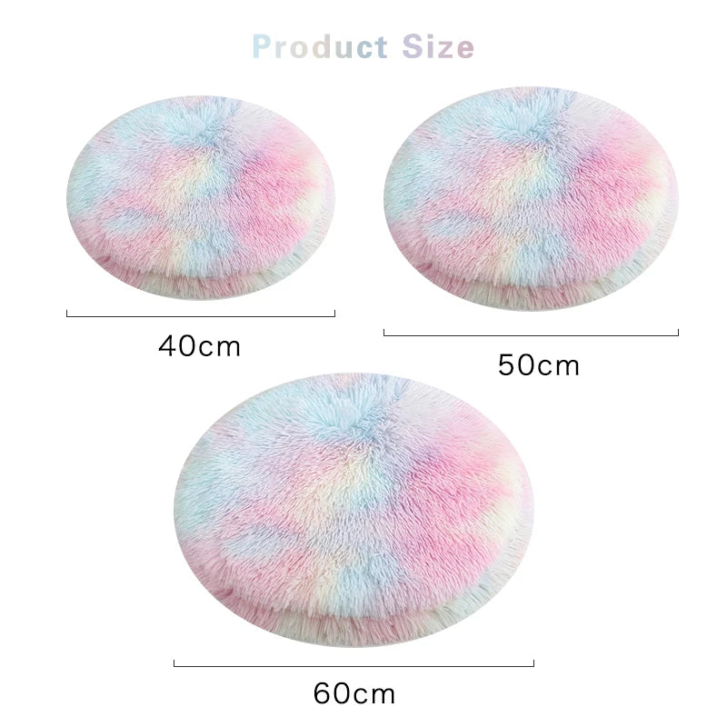 Round Dog Bed Mat: Fluffy Plush, Soft Warmth - Paws Solution