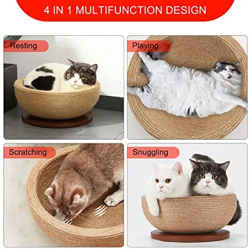 Comfortable Cat Scratcher Bed Lounge: 2-in-1 Design - Paws Solution