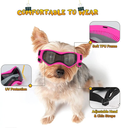 Dog Goggles with UV Protection, Adjustable for Small/Medium Dogs - Paws Solution