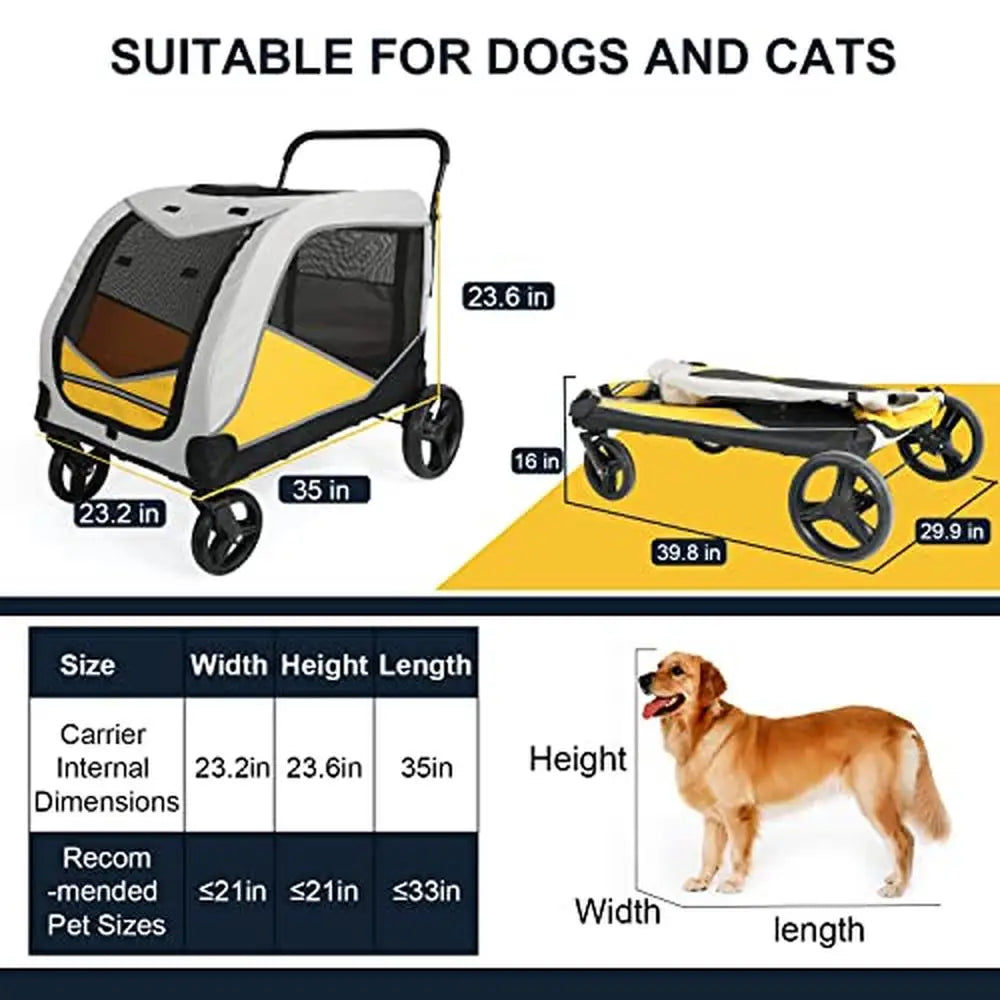 Large Dog Wagon: Hiking & Jogging Stroller - Paws Solution