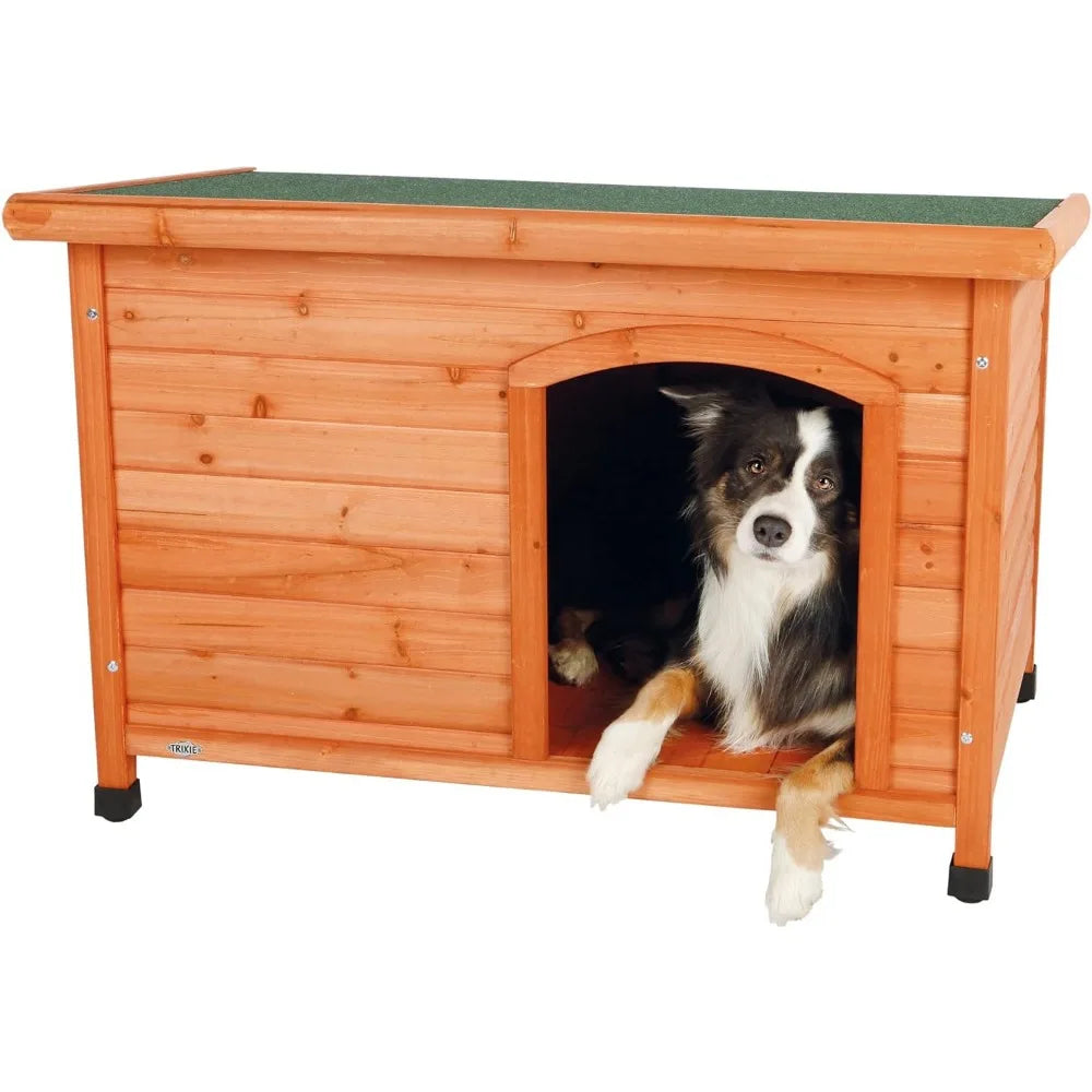 Large Glazed Pine Dog House: Indoor Kennel - Paws Solution