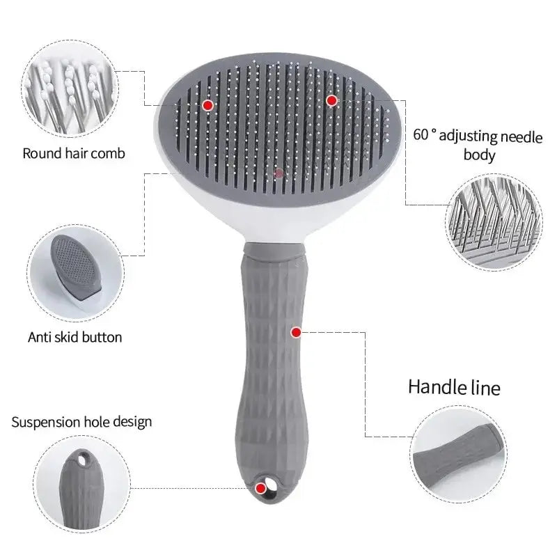 Pet Hair Remover Brush for Dogs & Cats – Grooming and Dematting Tool - Paws Solution Pet Hair Remover Brush for Dogs & Cats – Grooming and Dematting Tool