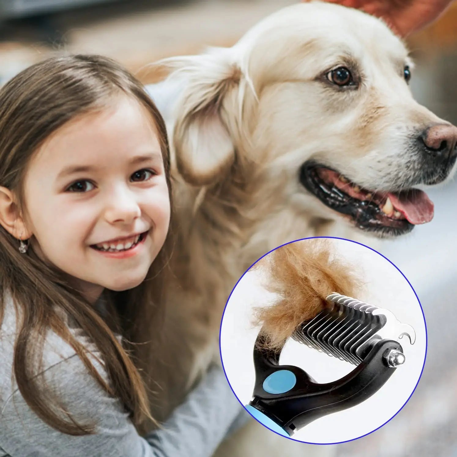 Professional Pet Deshedding Brush Dog Hair Remover Pet Fur Knot Cutter Puppy Cat Comb Brushes Dogs Grooming Shedding Supplies - Paws Solution