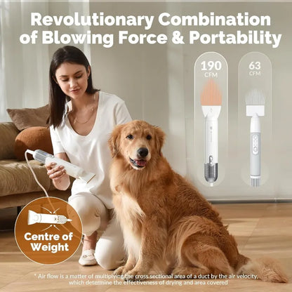 Dog Hair Dryer: High Velocity Force Blower, Lightweight - Paws Solution