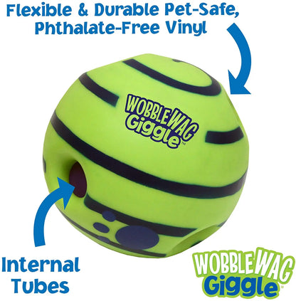 Weeble Wobble Ball for Dogs - Interactive Dog Toy: Wobble Wag Giggle Ball, Fun Sounds When Rolled or Shaken, Pets Know Best, As Seen On TV - Paws Solution