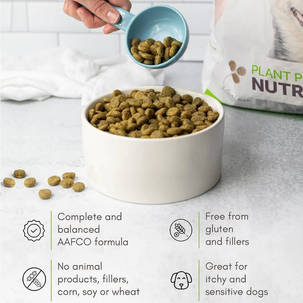 Vegan Kibble Dry Dog Food (24 LB) | Plant Based Protein with Added Taurine for Sensitive Stomach and Skin | Adult Dog Food - Paws Solution