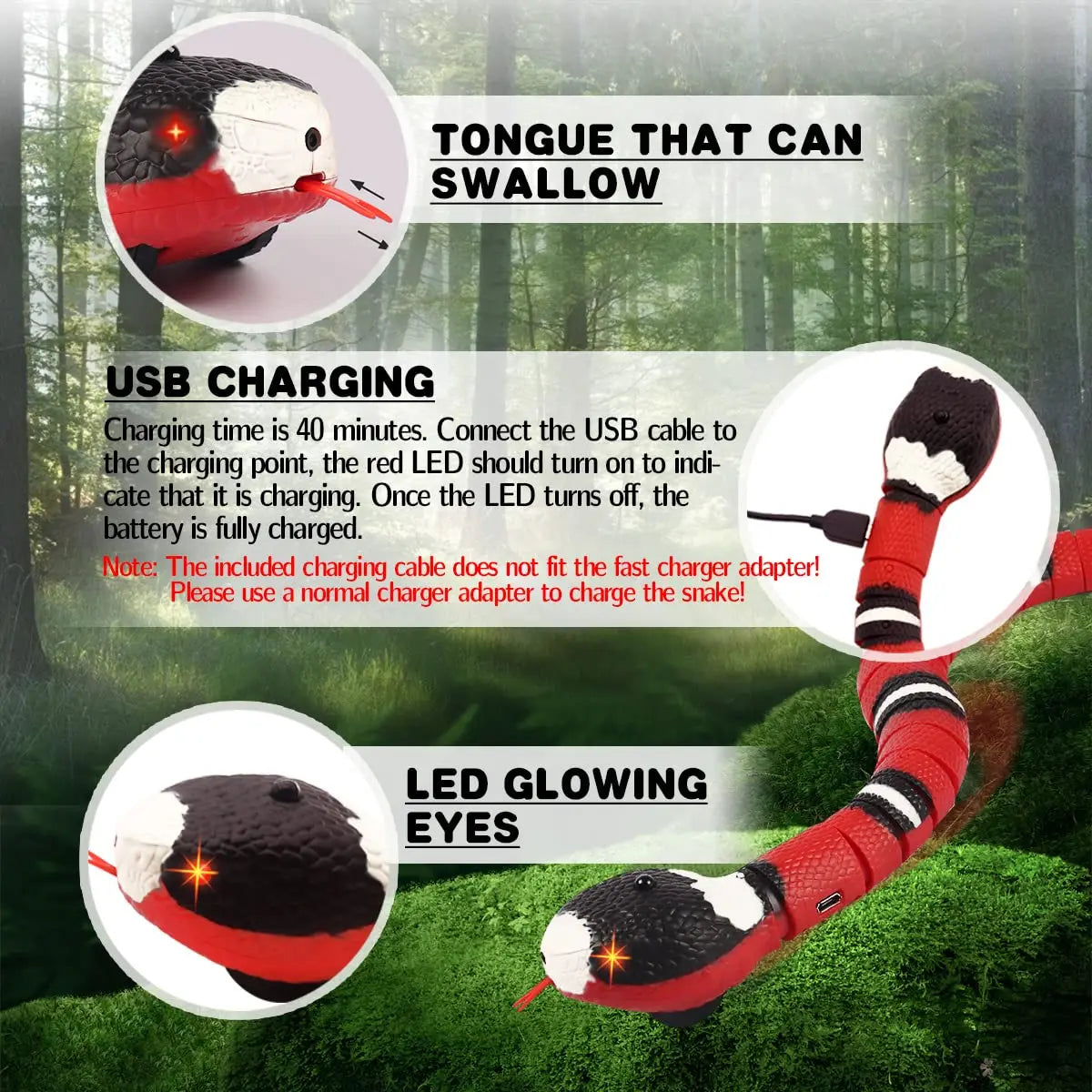 Smart Sensing Snake Cat Toy