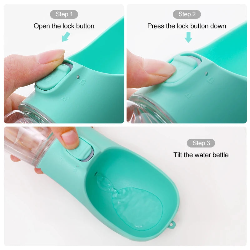 Portable Dog Water Bottle: Outdoor Travel Bowl for Dogs - Paws Solution