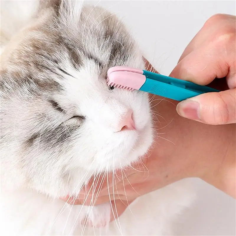 Pet Eye Brush Tear Stain Remover Comb For Cats Dogs Cleaning Grooming Comb Flexible Silicone Design Soft Bristles Pet Supplies - Paws Solution