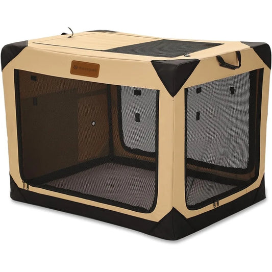 Soft Dog Crate: 4-Door Foldable Kennel for Extra Large Dogs, Indoor & Outdoor - Paws Solution