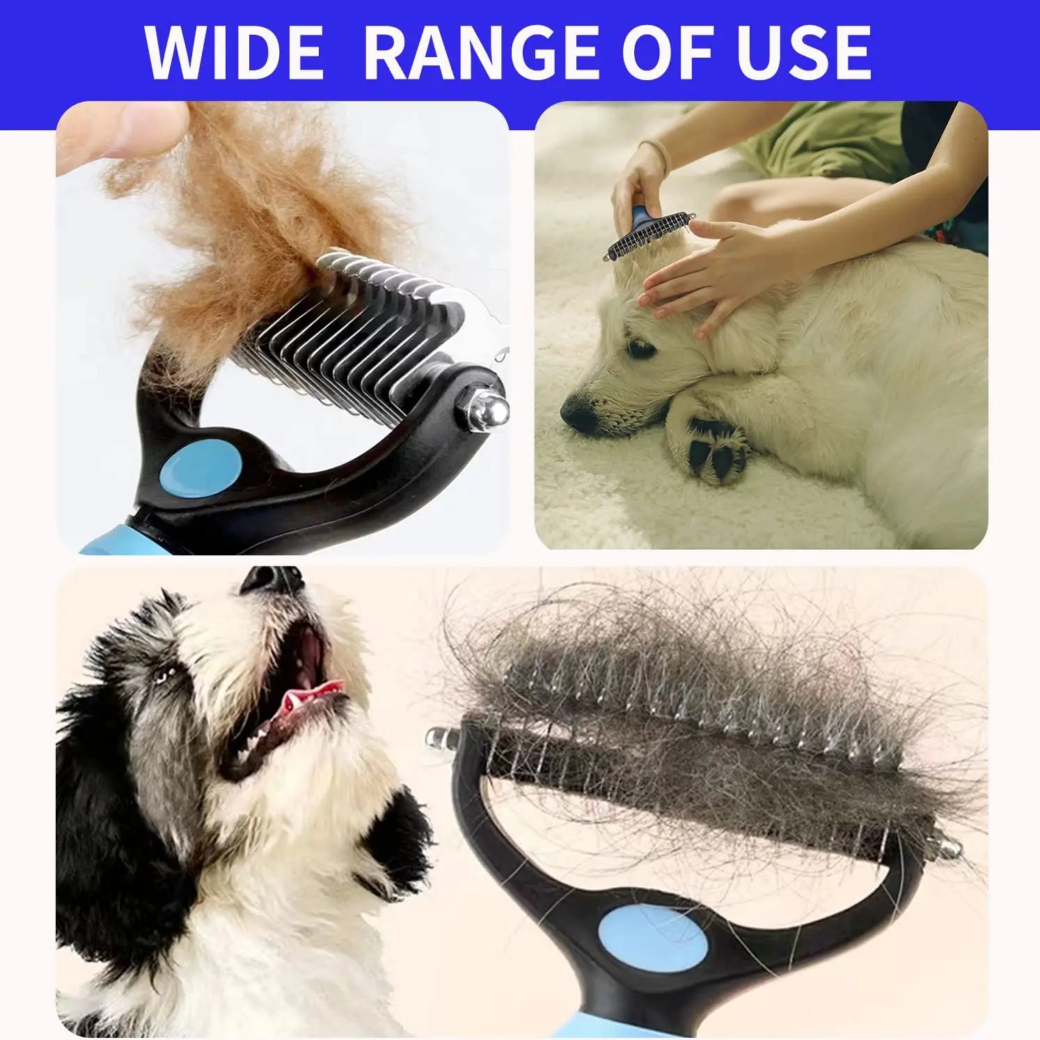 Professional Pet Deshedding Brush Dog Hair Remover Pet Fur Knot Cutter Puppy Cat Comb Brushes Dogs Grooming Shedding Supplies - Paws Solution