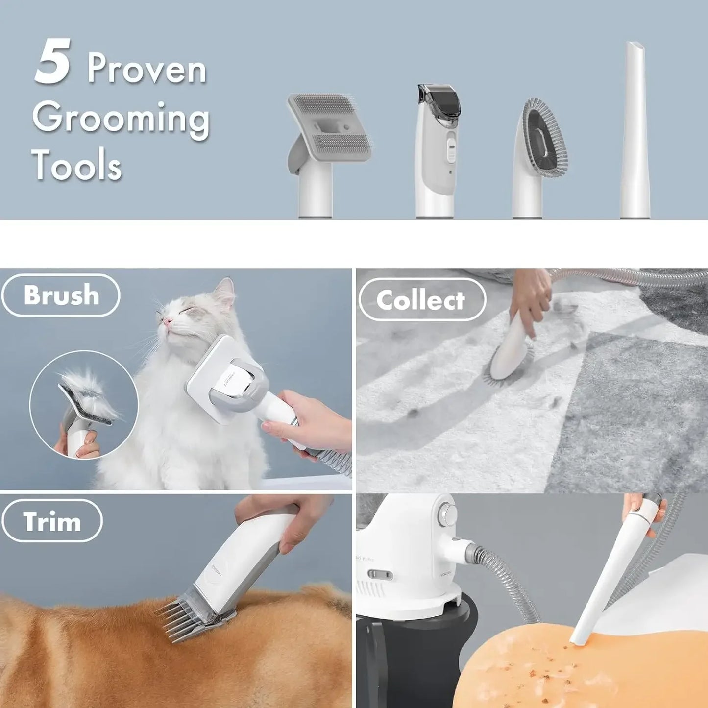 Neabot P2 Pro Dog Grooming Kit: Clippers with Vacuum Suction - Paws Solution