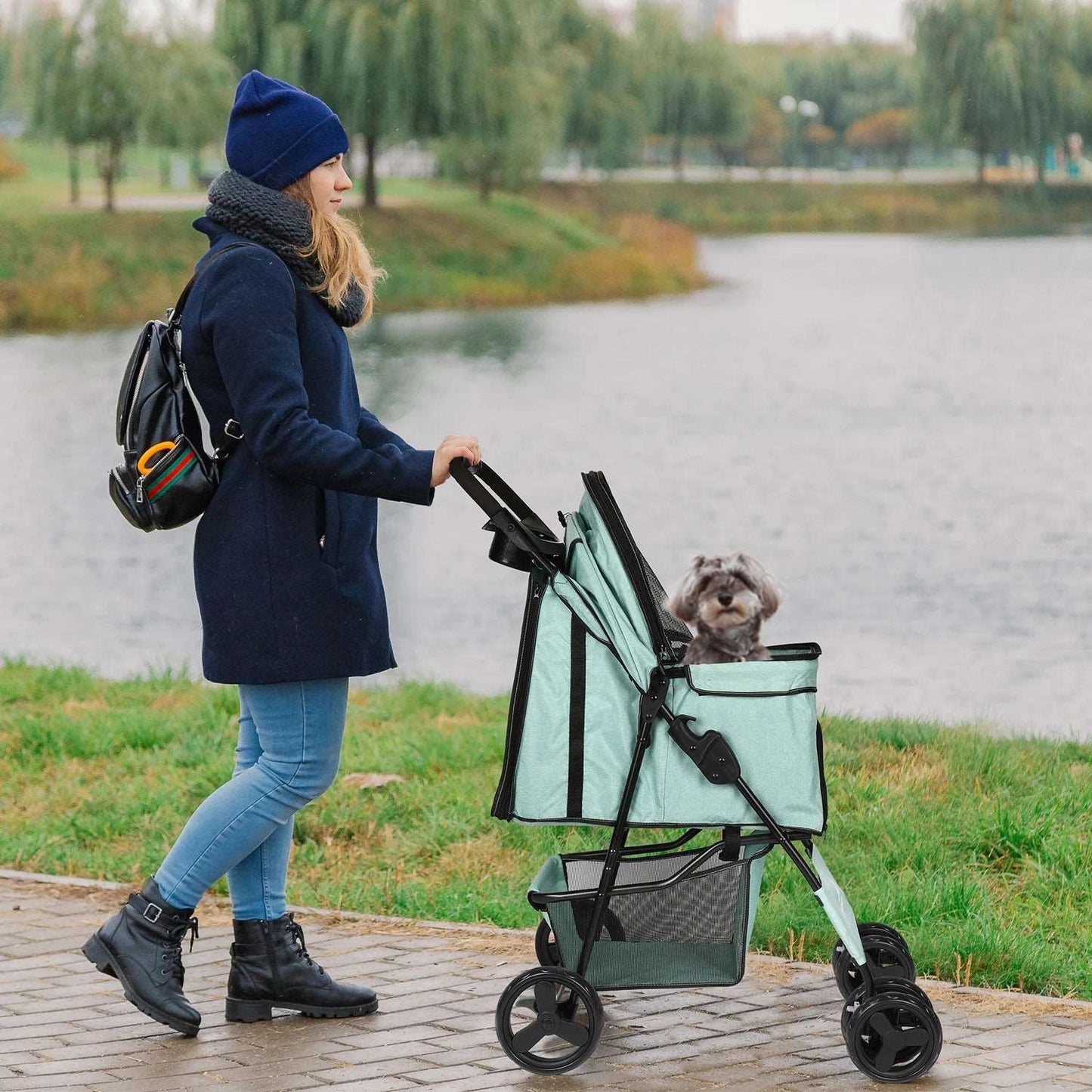 Pet Dog Carrying Stroller Pet Cat Breathable Outdoor Breathable Lightweight Foldable Carrier Stroller for Do переноска для собак