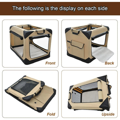 Soft Dog Crate: 4-Door Foldable Kennel for Extra Large Dogs, Indoor & Outdoor - Paws Solution