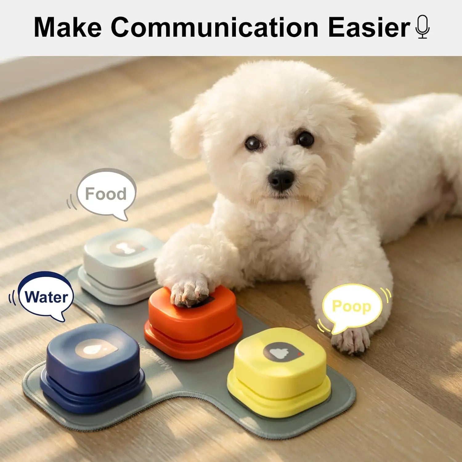 MEWOOFUN Dog Talking Button with Pad and Sticker, Pet Communication Training Toy - Paws Solution