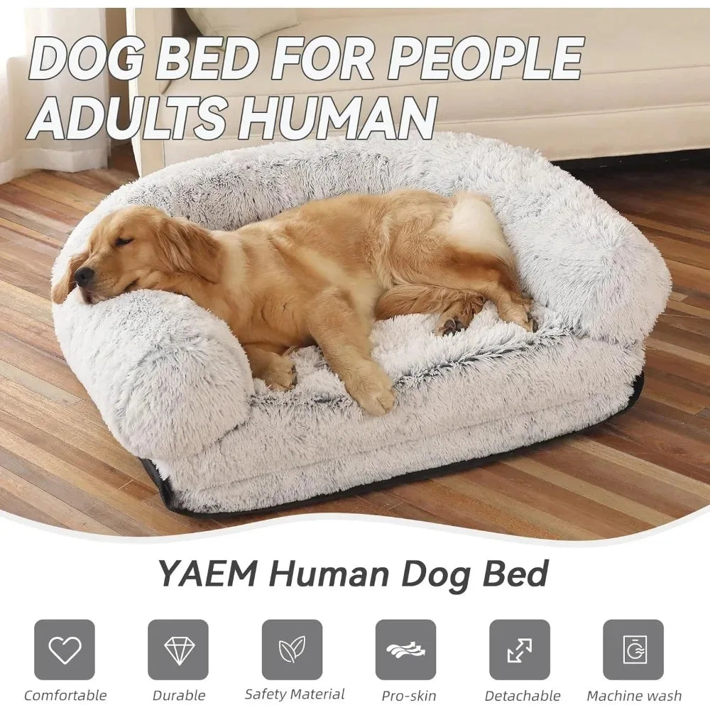 Foldable Plush Dog Bed: Mattress for Big Dogs - Paws Solution