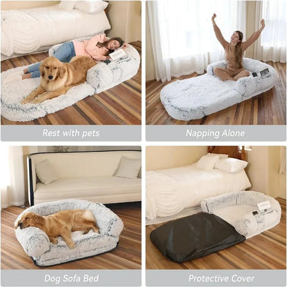 Foldable Plush Dog Bed: Mattress for Big Dogs - Paws Solution