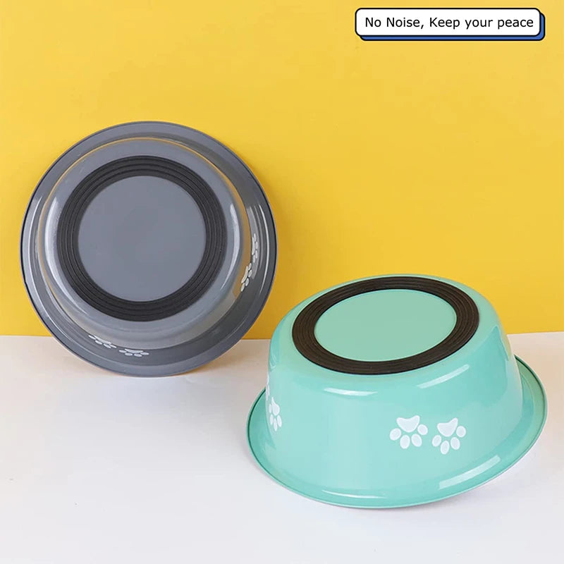 Non-Slip Stainless Steel Dog Bowls, Feeder and Drinker - Paws Solution