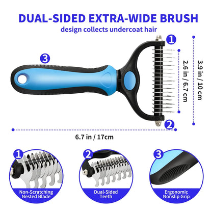 Professional Pet Deshedding Brush Dog Hair Remover Pet Fur Knot Cutter Puppy Cat Comb Brushes Dogs Grooming Shedding Supplies - Paws Solution