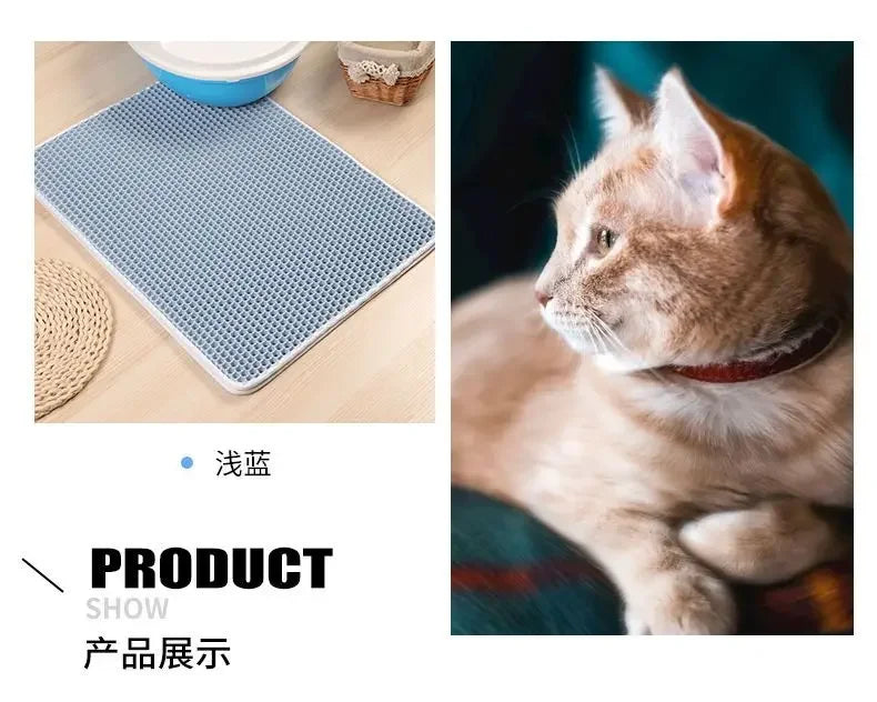 Pet Cat Litter Mat Double-Layer Sand Cat Mats for Cat Litter box Large Size Foldable Non-slip Waterproof Pet Bed Easy Clean Foldable Trapper Mats - Paws Solution