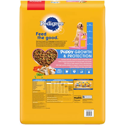 Pedigree Puppy Growth & Protection Dry Dog Food Chicken & Vegetable Flavor, 30 lb. Bag - Paws Solution