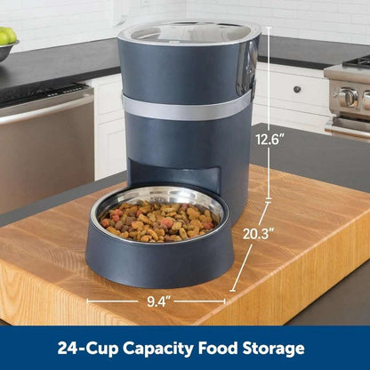 Smart Feed  Electronic Pet Feeder for Cats & Dogs - 6L/24 Cup Capacity  Programmable Mealtimes - Alexa