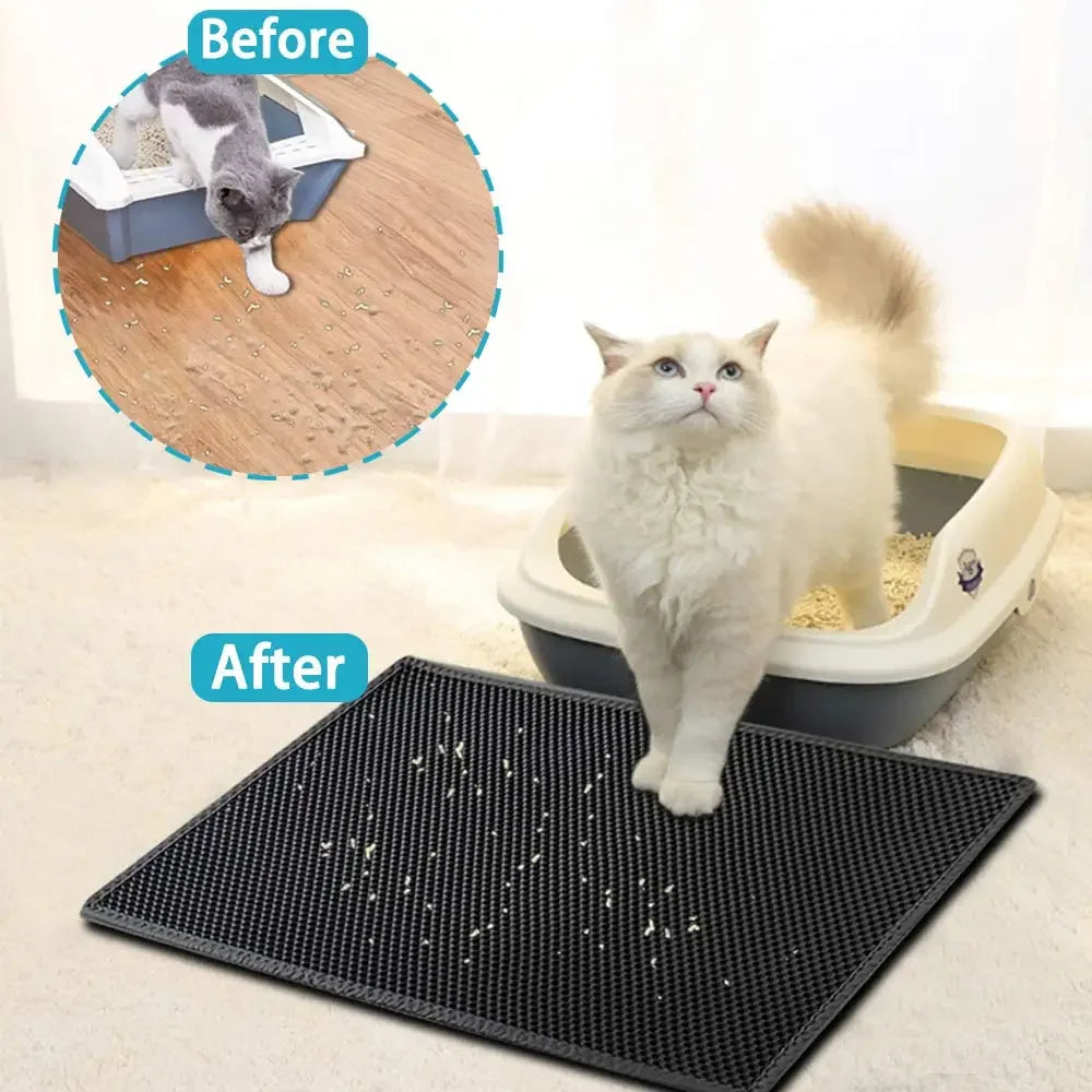 Pet Cat Litter Mat Double-Layer Sand Cat Mats for Cat Litter box Large Size Foldable Non-slip Waterproof Pet Bed Easy Clean Foldable Trapper Mats - Paws Solution