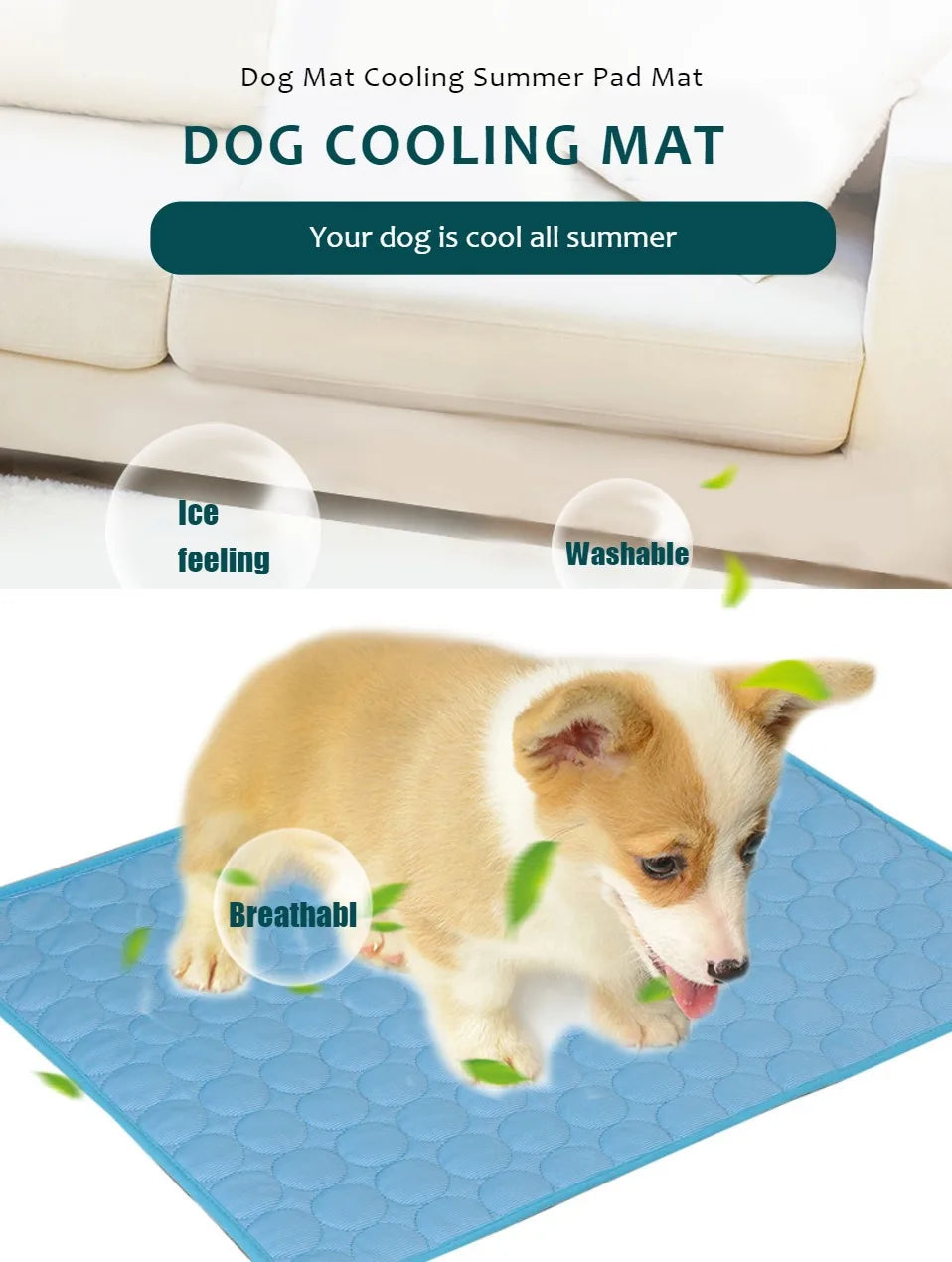 Pet Cooling Mat- Extra Large Dog Cooling Bed for Summer, Ideal for Small and Large Dogs, Durable Cat Blanket for Sofa, Ice Pad for Pets - Paws Solution pet cooling mat