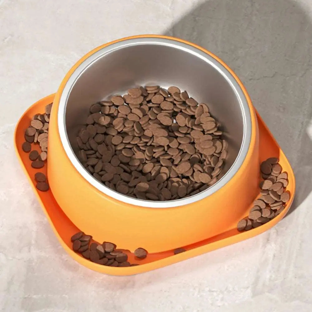 Raised Pet Bowls for Cats and Small Dogs Tilted Single Elevated Dog Cat Food and Water Bowls Stand Feeder Bowls and Anti Slip Fe