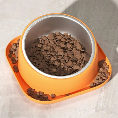 Raised Pet Bowls for Cats and Small Dogs Tilted Single Elevated Dog Cat Food and Water Bowls Stand Feeder Bowls and Anti Slip Fe