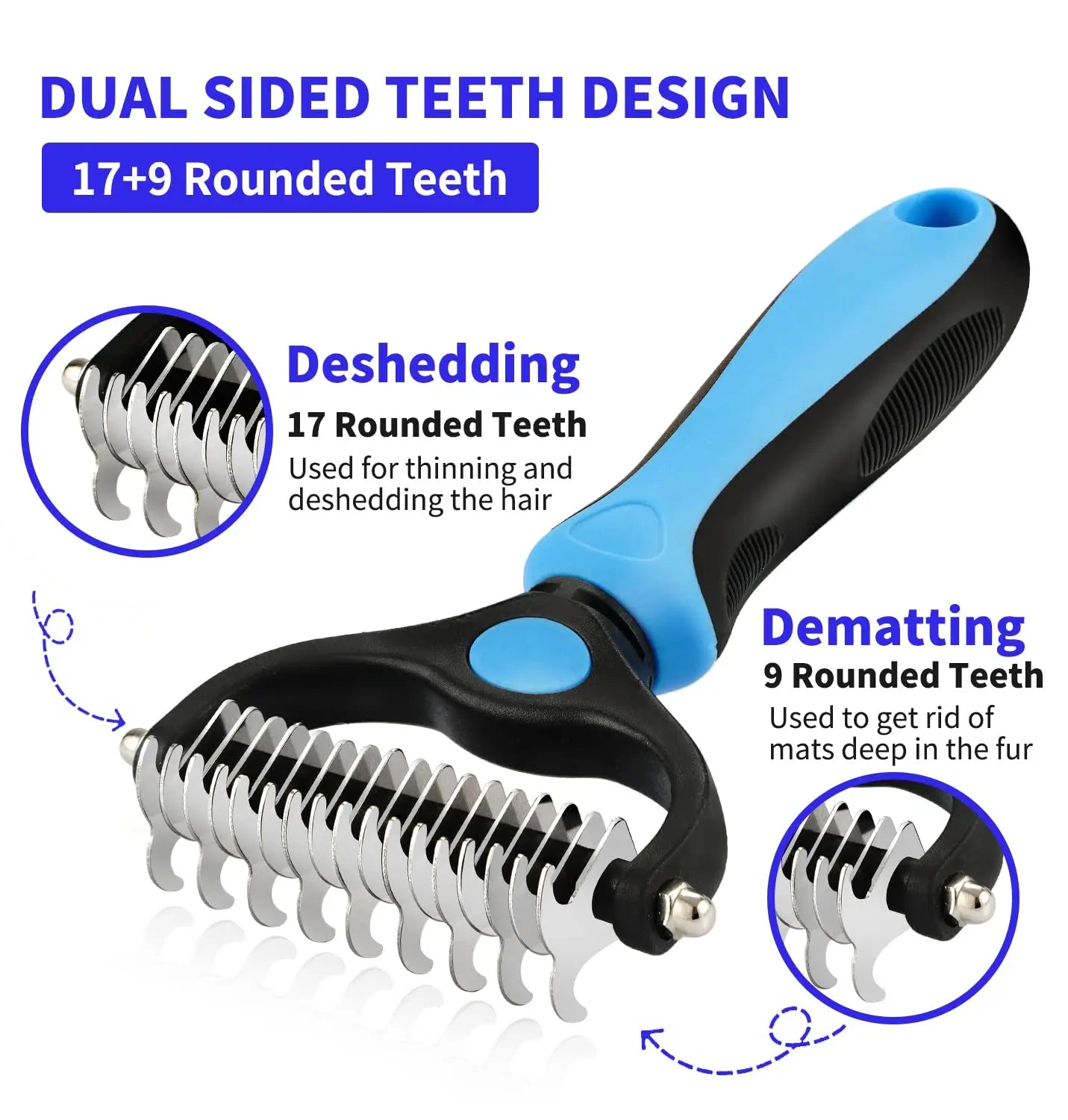 Professional Pet Deshedding Brush Dog Hair Remover Pet Fur Knot Cutter Puppy Cat Comb Brushes Dogs Grooming Shedding Supplies - Paws Solution