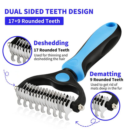 Professional Pet Deshedding Brush Dog Hair Remover Pet Fur Knot Cutter Puppy Cat Comb Brushes Dogs Grooming Shedding Supplies - Paws Solution