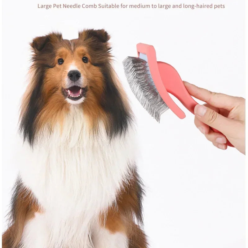 Pet Grooming Hair Remover Brush: Long Handle Deshedding Rake - Paws Solution