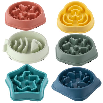 Pet Slow Feeder Bowl, Anti-Choking, Non-Slip, Multiple Colors - Paws Solution