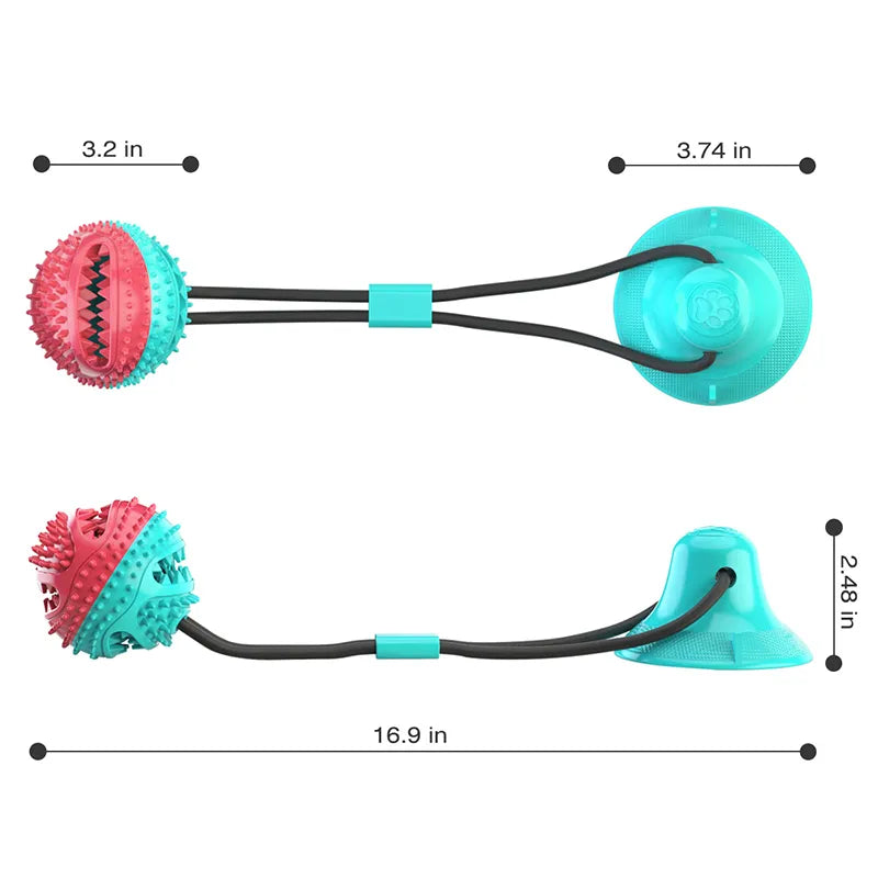 Large Dog Ball Toy with Suction Cup, Slow Feeder Chew Toy - Paws Solution