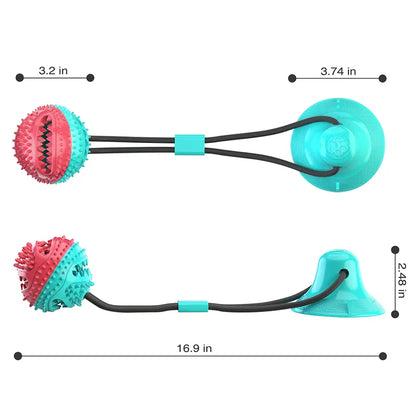 Large Dog Ball Toy with Suction Cup, Slow Feeder Chew Toy - Paws Solution